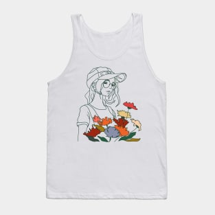 Girl with a bouquet of flowers Tank Top